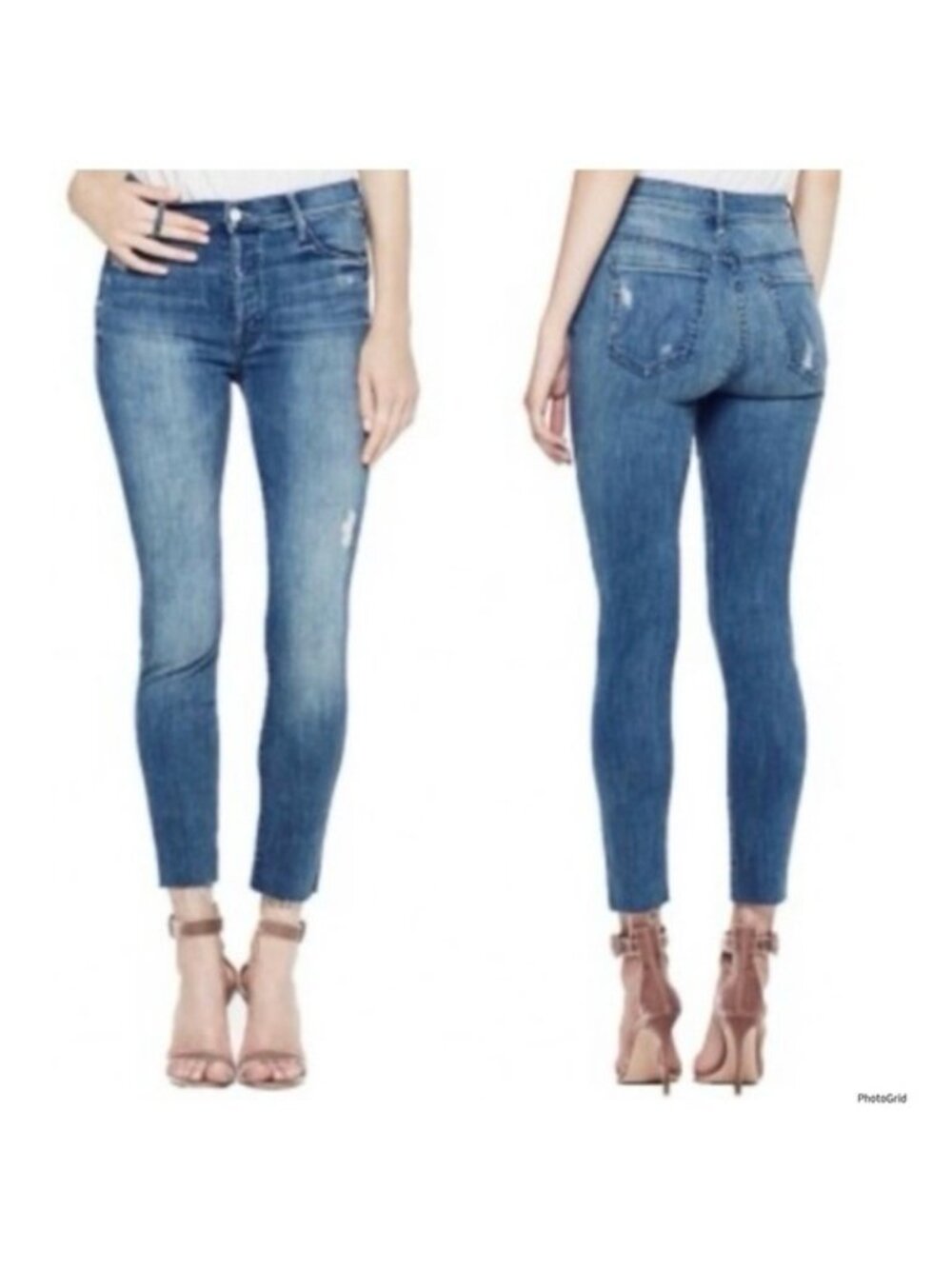 MOTHER The Stunner Ankle Fray Skinny jeans mid rise Size 24